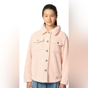 Roxy Pink Faux Sherpa Shacket Jacket Youth NWT